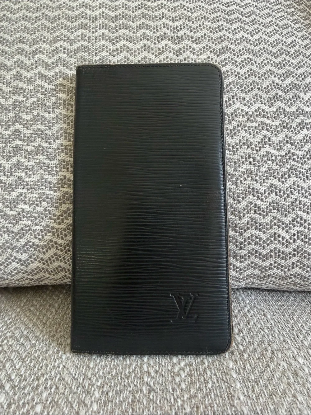 Louis Vuitton Black Epi Leather Long Bifold Wallet Checkbook Holder Organizer